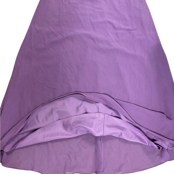 Elegant David’s Bridal long strapless dress /gown chiffon flowing purple - Picture 10 of 12